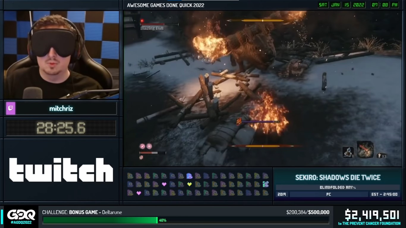Igrač na twitch platformi prešao igru Sekiro: Shadows Die Twice za dva sata i to zavezanih očiju