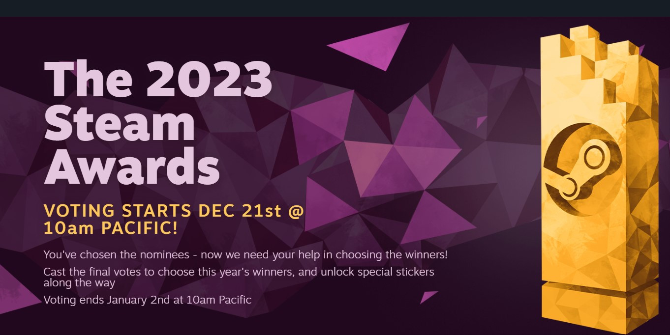 Službeno objavljene nominacije za Steam Awards 2023 ceremoniju: Pet igara u trci za "Igru godine"