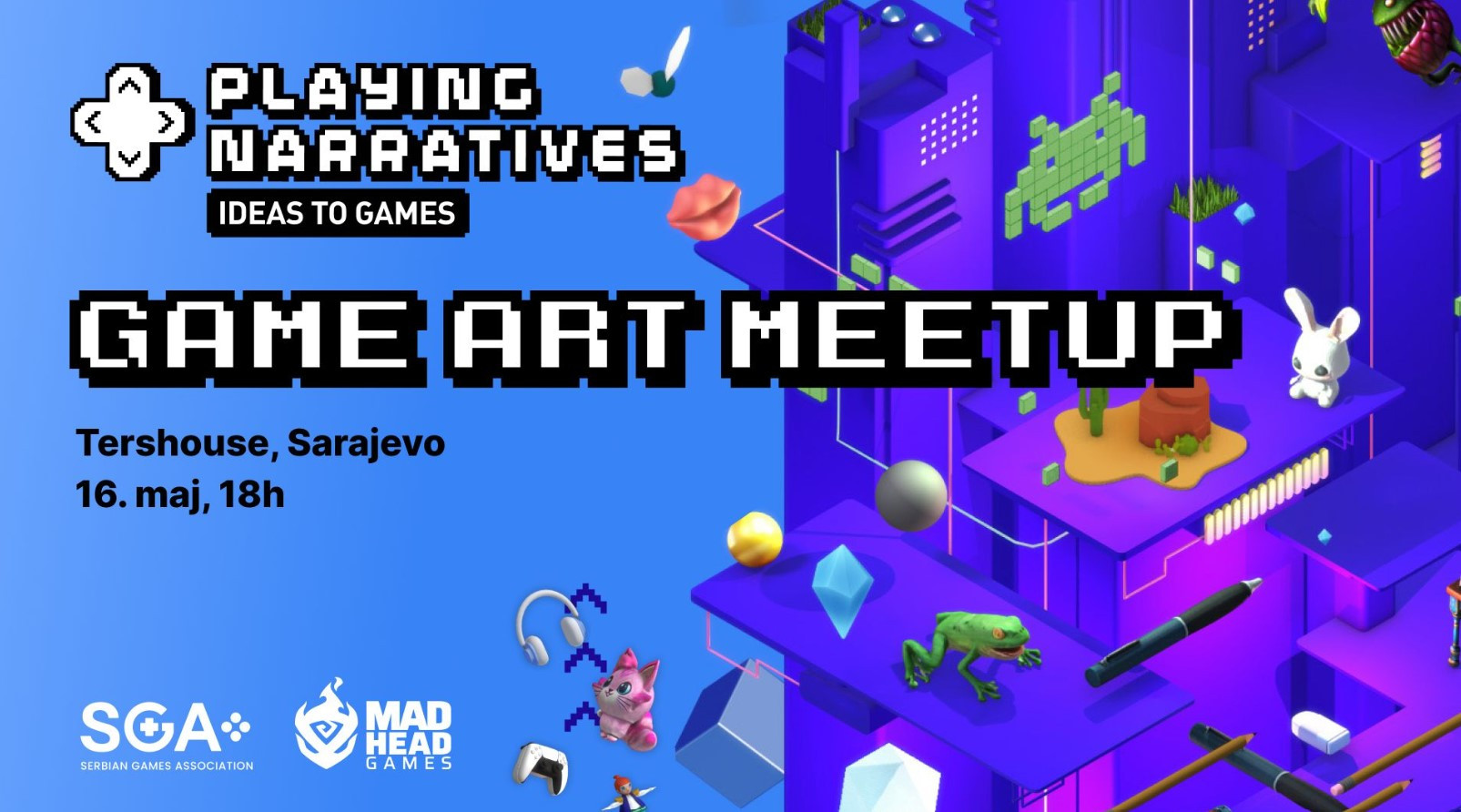 Game Art u Fokusu: Meetup uz Serbian Games Association i Med Head Games stižu u Tershouse radionicu!